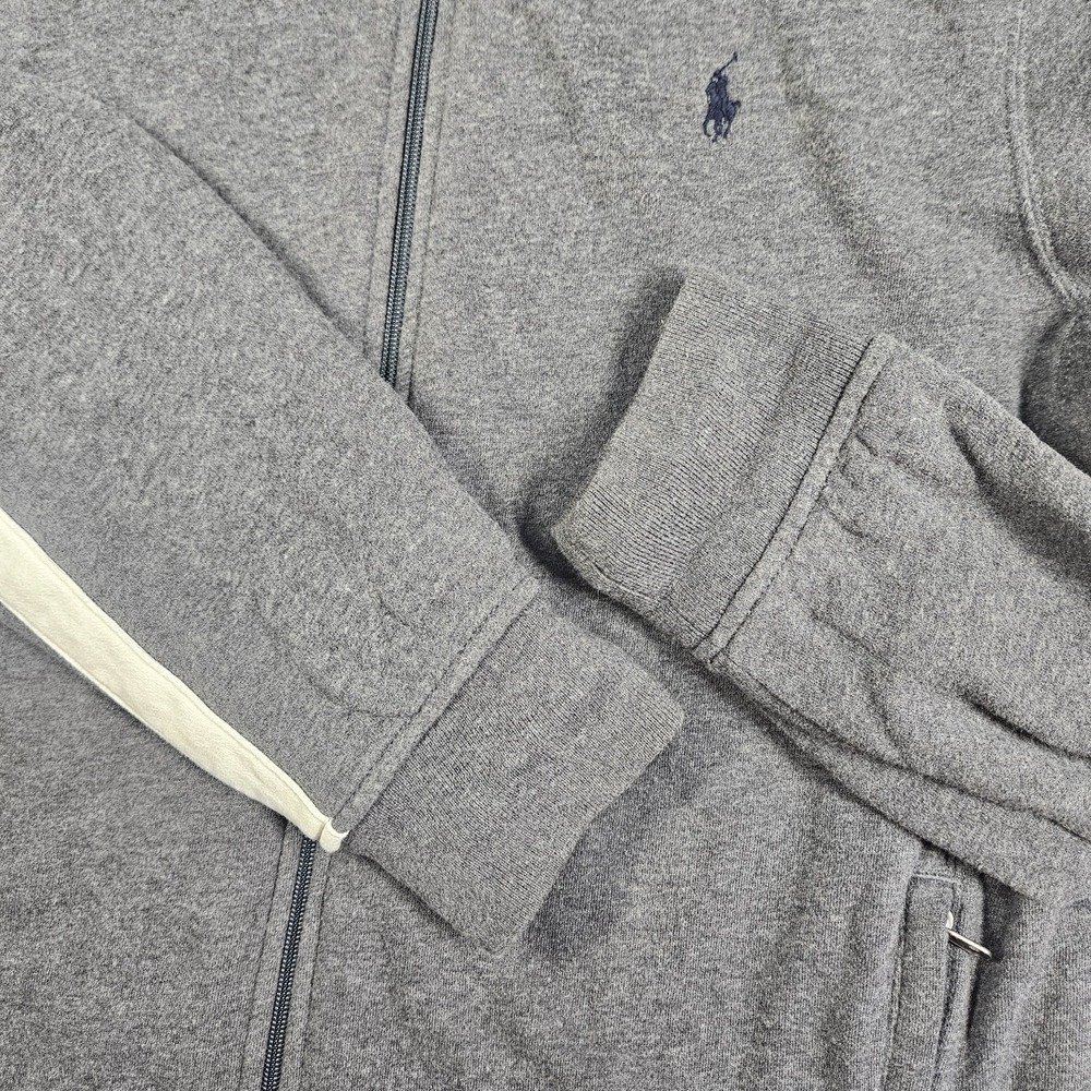 Vintage Polo Ralph Lauren Sweatshirt Mens XL Zip Up Track Jacket Gray Y2K Preppy - Picture 4 of 13